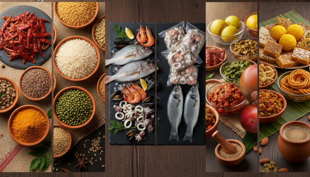 A vibrant display of various food ingredients